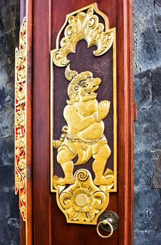 Gold Door In The Buddhist Temple Royalty Free Stock Photo Gold Door In The Buddhist Temple Royalty Free Stock Photo