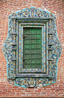 Closed Church Window With Glased Ornate Tile Royalty Free Stock Photography Closed Church Window With Glased Ornate Tile Royalty Free Stock Photography
