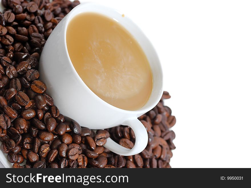 Mocha Coffee and Bean with white background. Mocha Coffee and Bean with white background