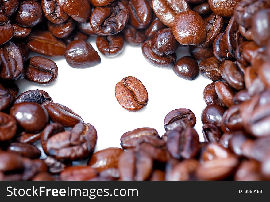 Close up capture on baked Mocha Coffee Bean. Close up capture on baked Mocha Coffee Bean