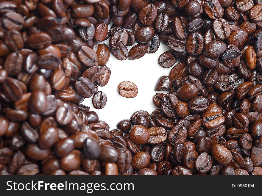 Close up capture on baked Mocha Coffee Bean. Close up capture on baked Mocha Coffee Bean