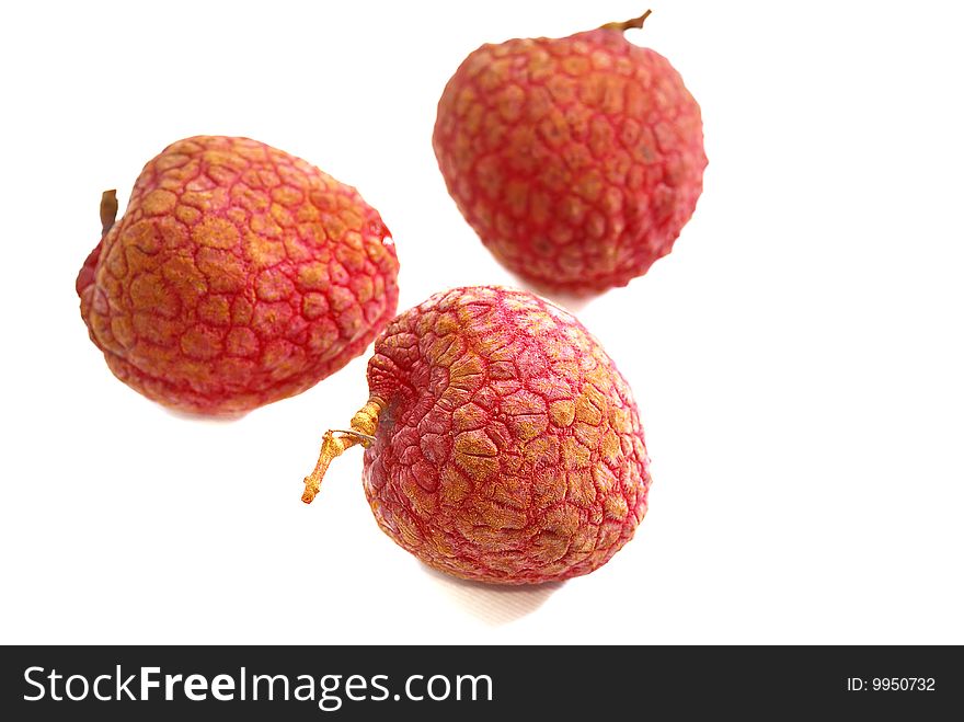 Fresh Organic Lychee on white background. Fresh Organic Lychee on white background