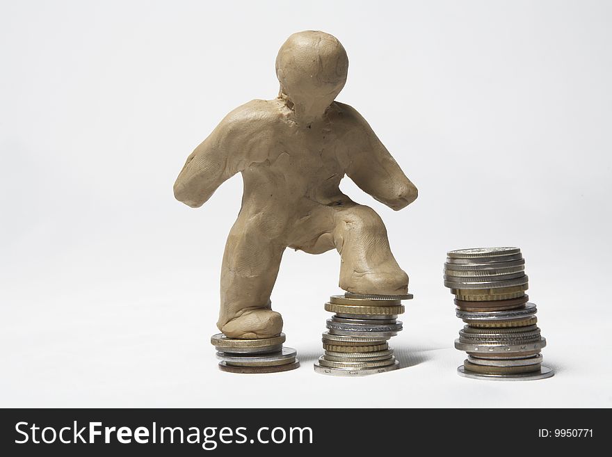 The plasticine person earns money in the various ways. The plasticine person earns money in the various ways