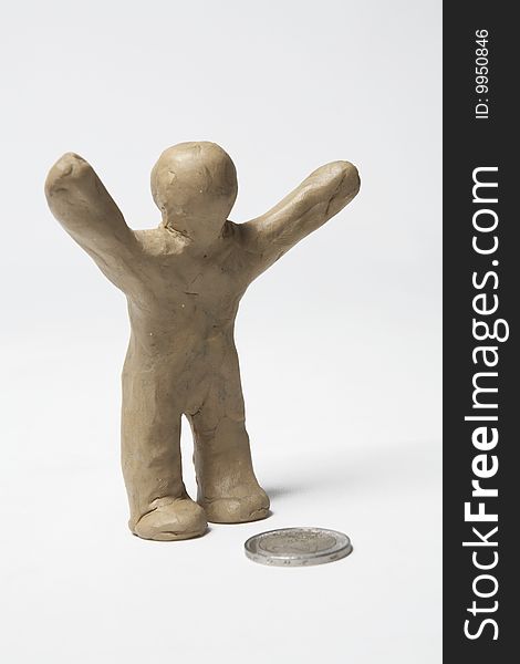 The plasticine person earns money in the various ways. The plasticine person earns money in the various ways