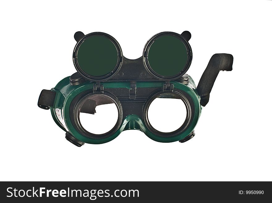 Construction protective  welding mask isolated against white background