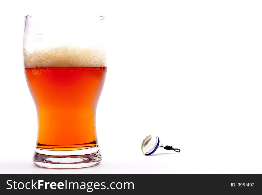Glasses with beer close up