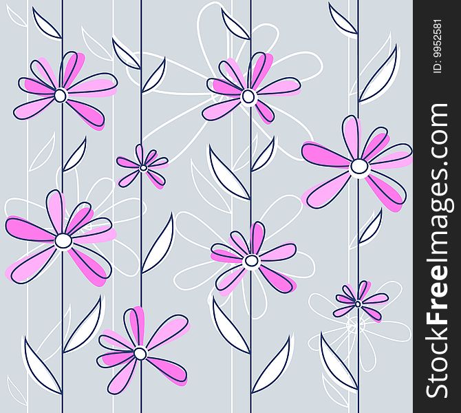 Decorative style floral background vector. Decorative style floral background vector