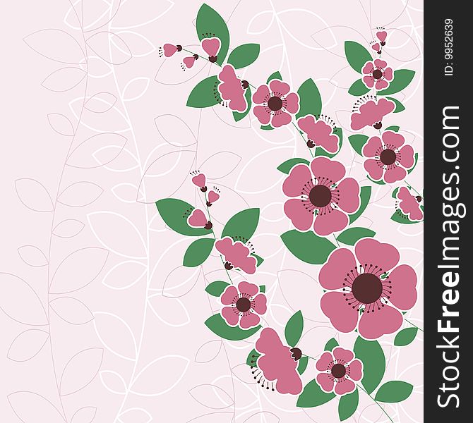 Decorative style floral background vector. Decorative style floral background vector