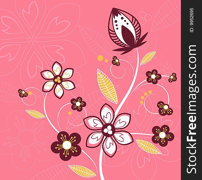 Decorative style floral background vector. Decorative style floral background vector