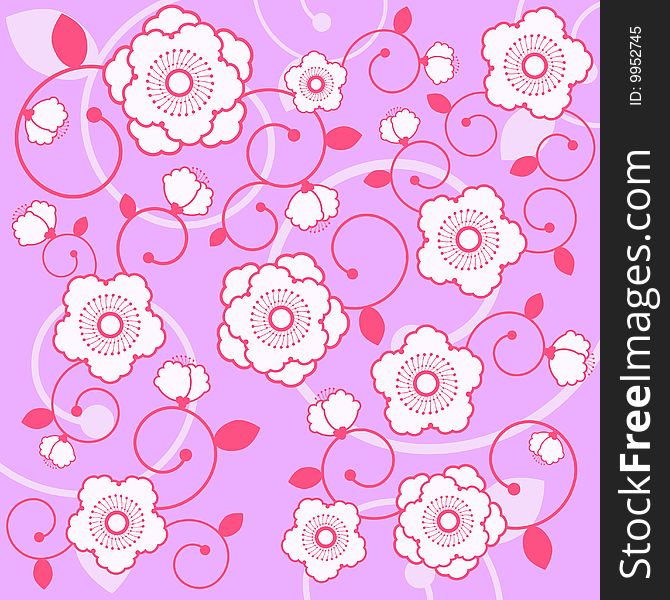 Decorative style floral background vector