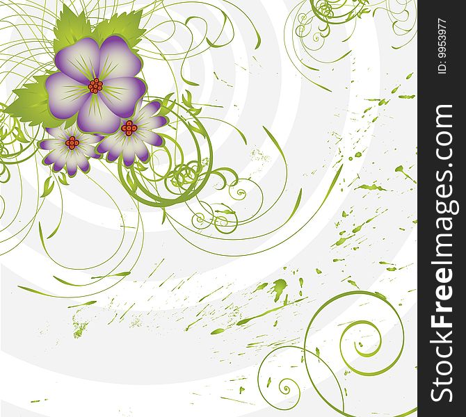 Nice flower grunge background. Vector illustration for your text
