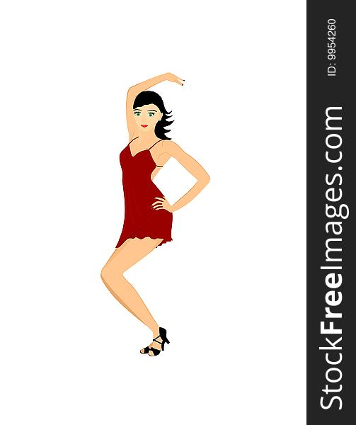 Illustration of dancing sexy women. Illustration of dancing sexy women