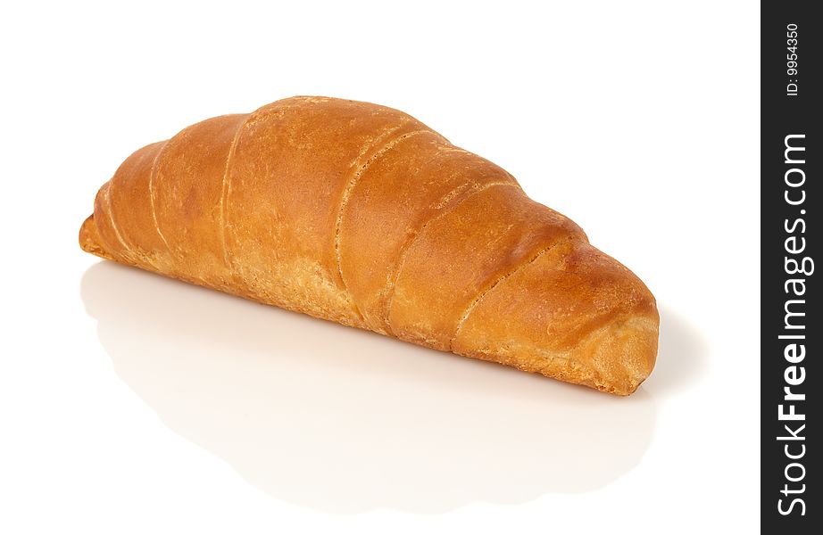 This picture depicts a croissant filled by chocolate