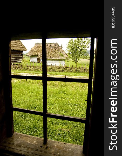 Very old houses - view from window. Very old houses - view from window