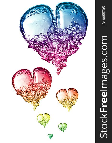 Colorful bubbles hearts