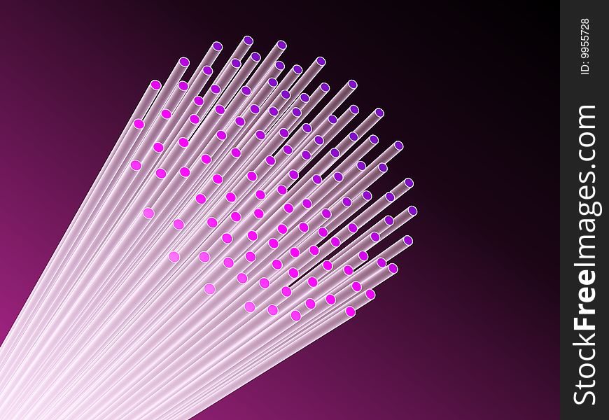Bunch of pink optical fiber.