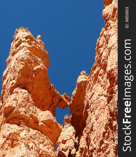 Looking up at the Hoodoos in Bryce Canyon. Looking up at the Hoodoos in Bryce Canyon