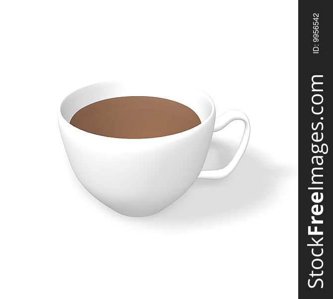3d model is cup with the beverage isolated against the white background. 3d model is cup with the beverage isolated against the white background.