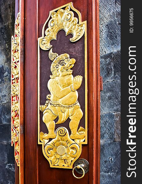 Gold door in the buddhist temple