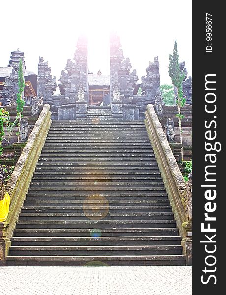 Staircase to heaven in the Bali Buddhist temple