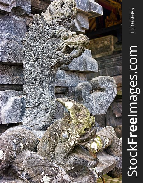 Scaring guards in buddhist temple