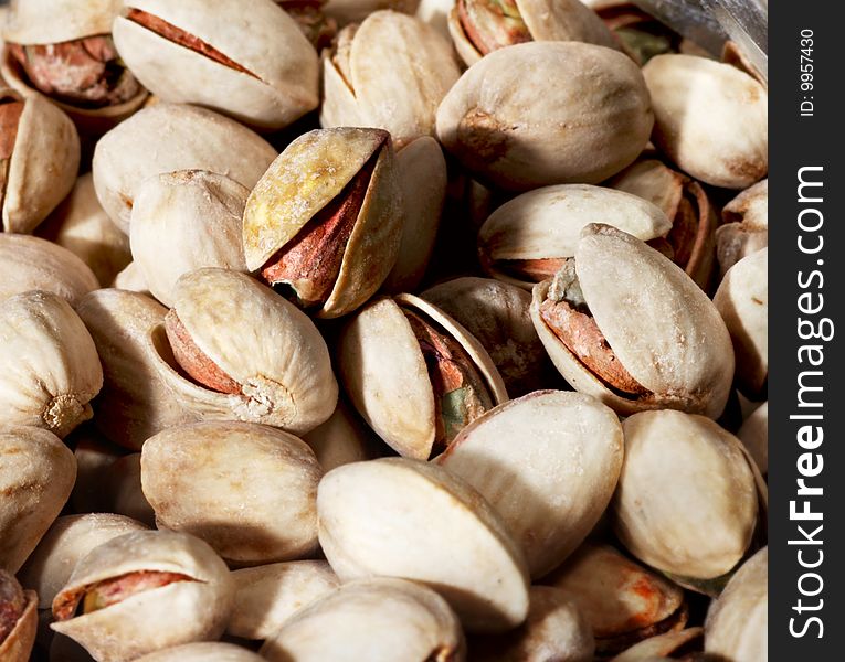 Background of the salted pistachios