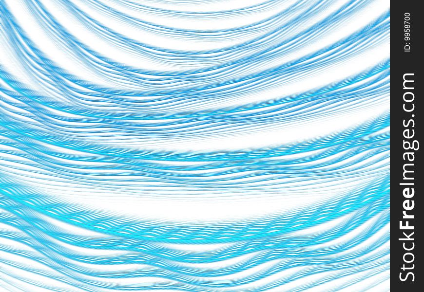 Blue waves over white, fractal illustration