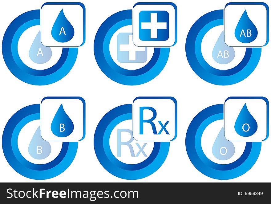 Illustration of medical buttons, blue