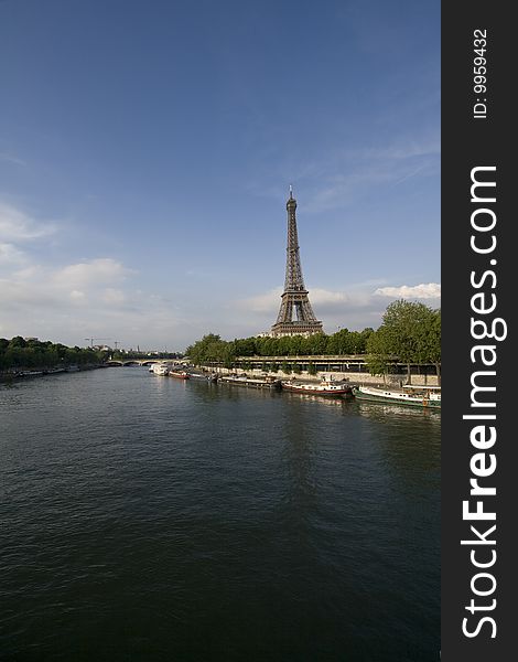 The River Seine and Tower Eiffel of Paris. The River Seine and Tower Eiffel of Paris