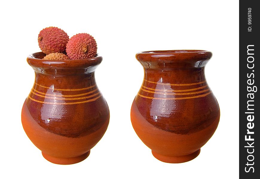 Fresh Ripe Litchi In Jug