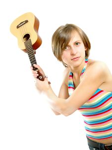 Fighting With A Guitar Stock Image Fighting With A Guitar Stock Image