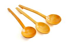 Three Wooden Spoons Isolated Stock Image Three Wooden Spoons Isolated Stock Image