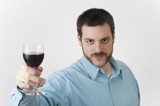 Young Man Toasting With Glass Of Red Wine Royalty Free Stock Image Young Man Toasting With Glass Of Red Wine Royalty Free Stock Image