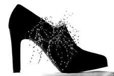 Black High Heeled Shoe Royalty Free Stock Photography