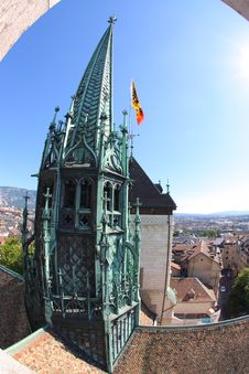 Cathedral Of Geneva Stock Photography