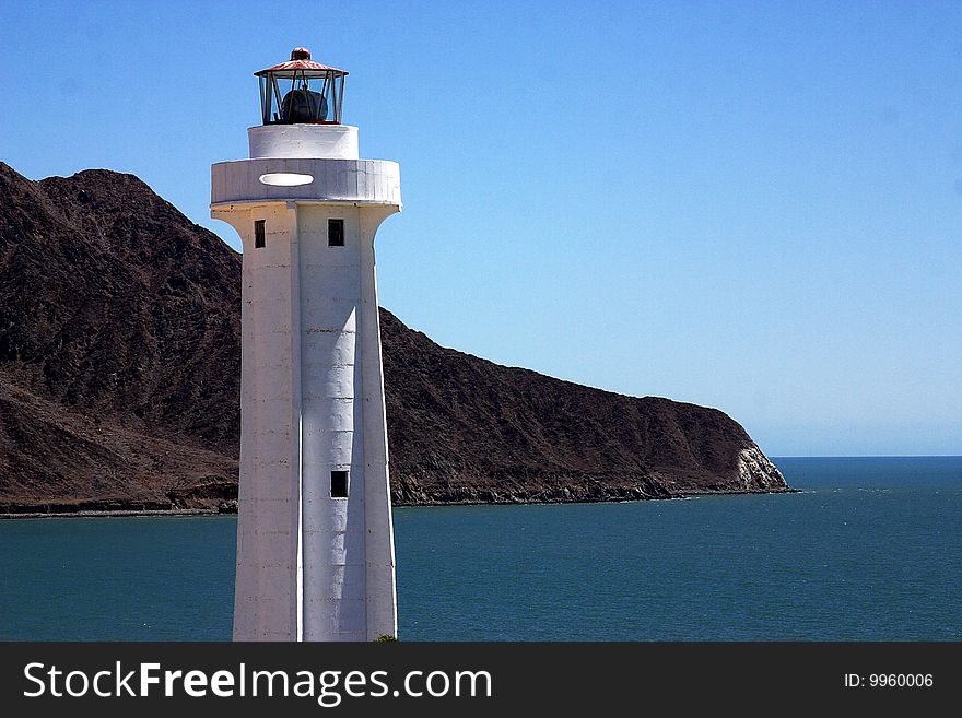 A lighthouse in San Felipe in Mexico