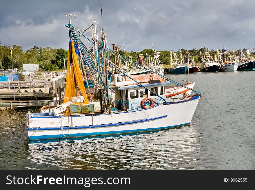 Fishing Trawlers Moored At Docks