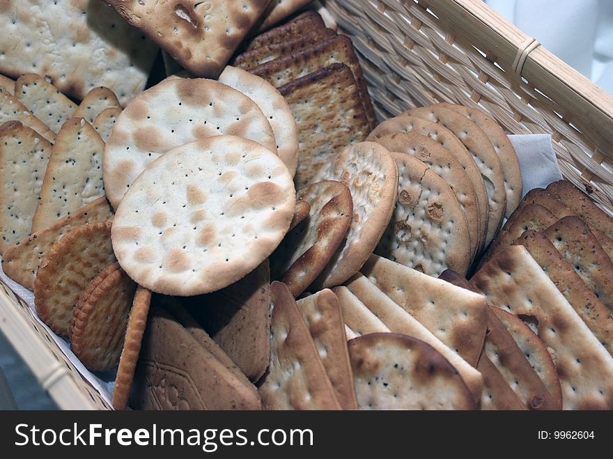 Basket full of cheese biscuits. Basket full of cheese biscuits
