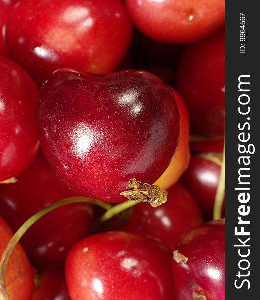 Fresh tasty cherry as food bakground