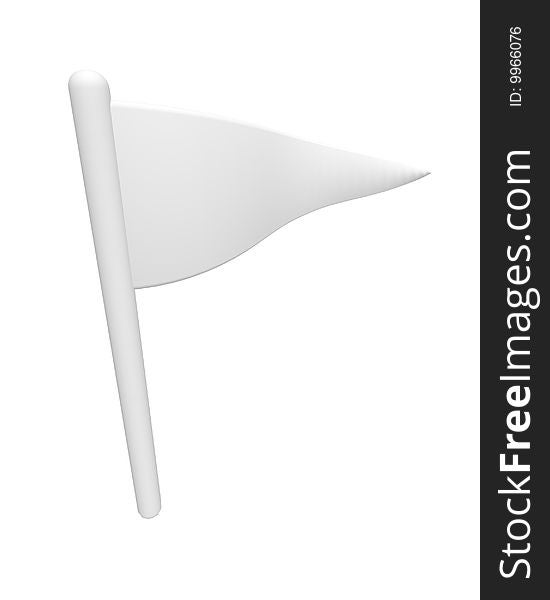 3d model.The white flag of isolation on a white background. 3d model.
