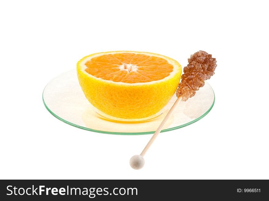 Cup of orange, isolated on white background