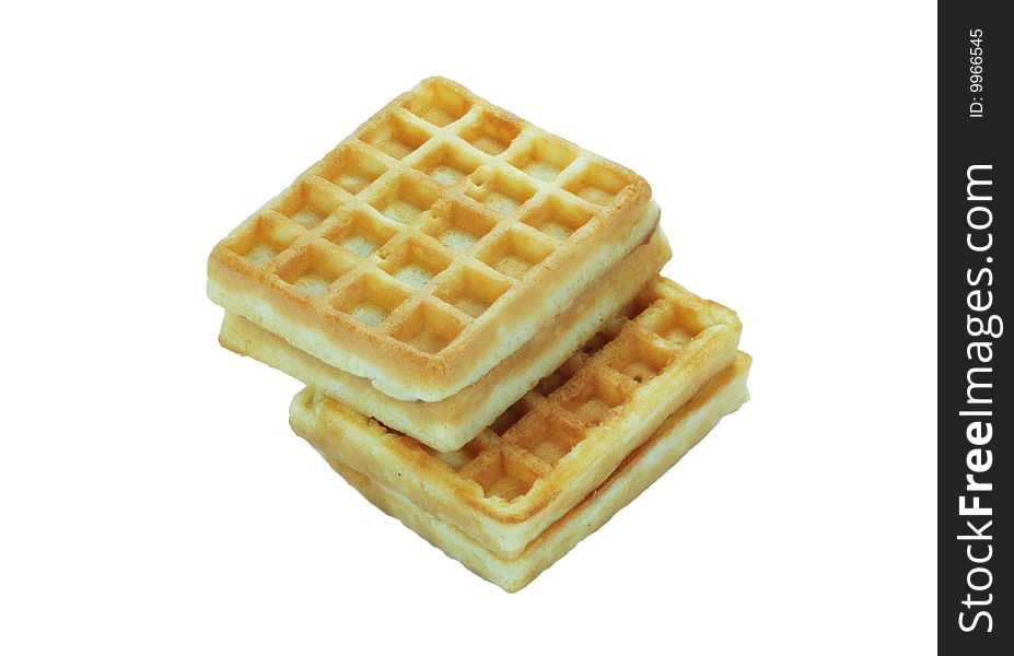 Waffers on the white background