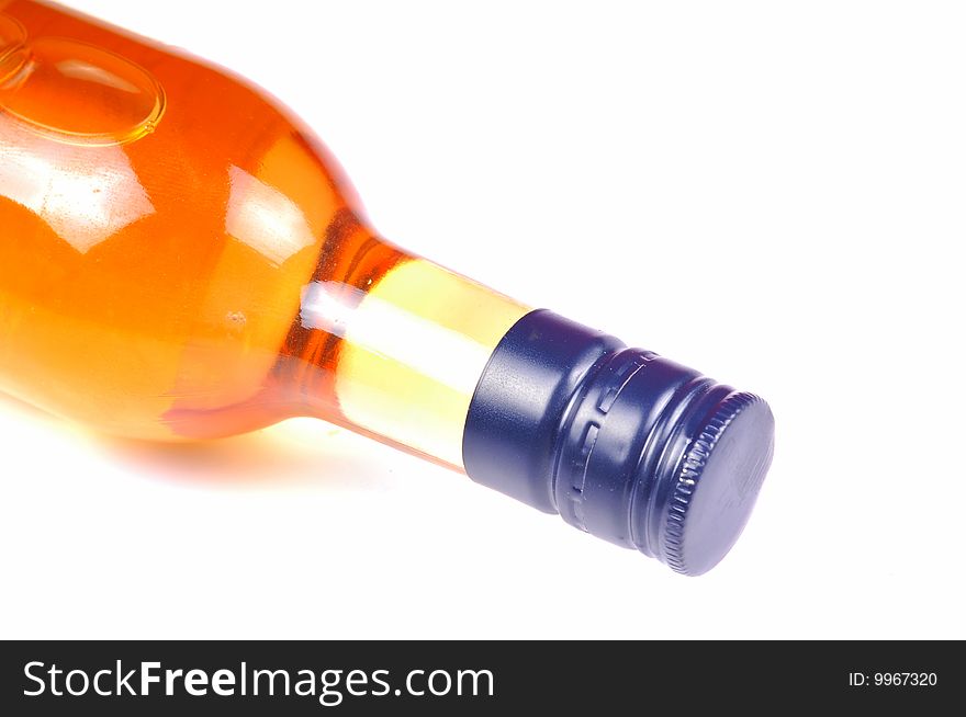 Whisky bottle isolated on white background.