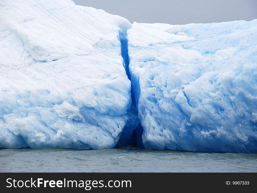 Broken iceberg in Lake Argentino, Argentina, Patagonia