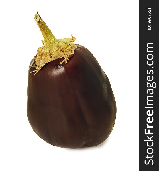 Big fat aubergine isolated on white. Big fat aubergine isolated on white