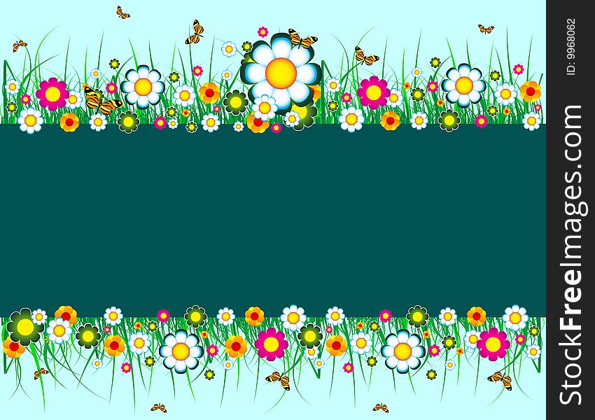 Colorful floral background with place for your text