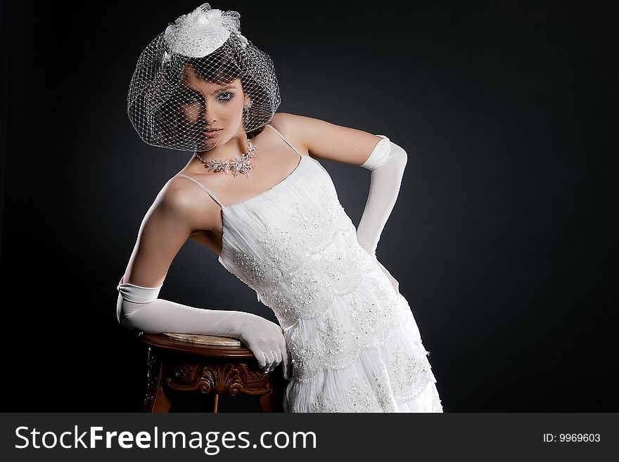 Young woman in a wedding dress. Young woman in a wedding dress