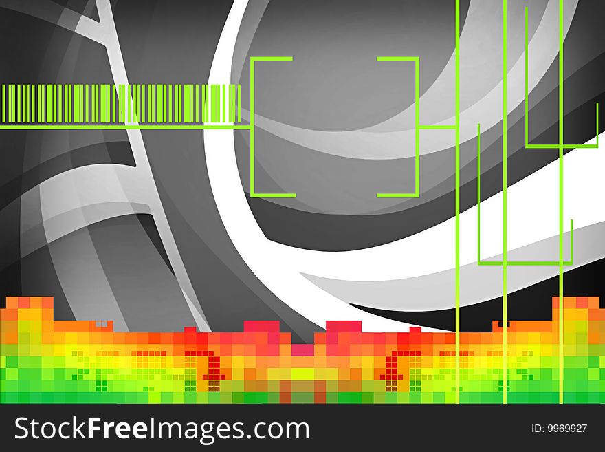 Digital sound color spectrum and grey spring   abstract background