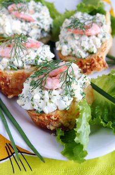 Healthy Enrich Sandwiches With Shrimps Royalty Free Stock Images Healthy Enrich Sandwiches With Shrimps Royalty Free Stock Images