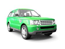 Four-wheel Drive Green Car Stock Images